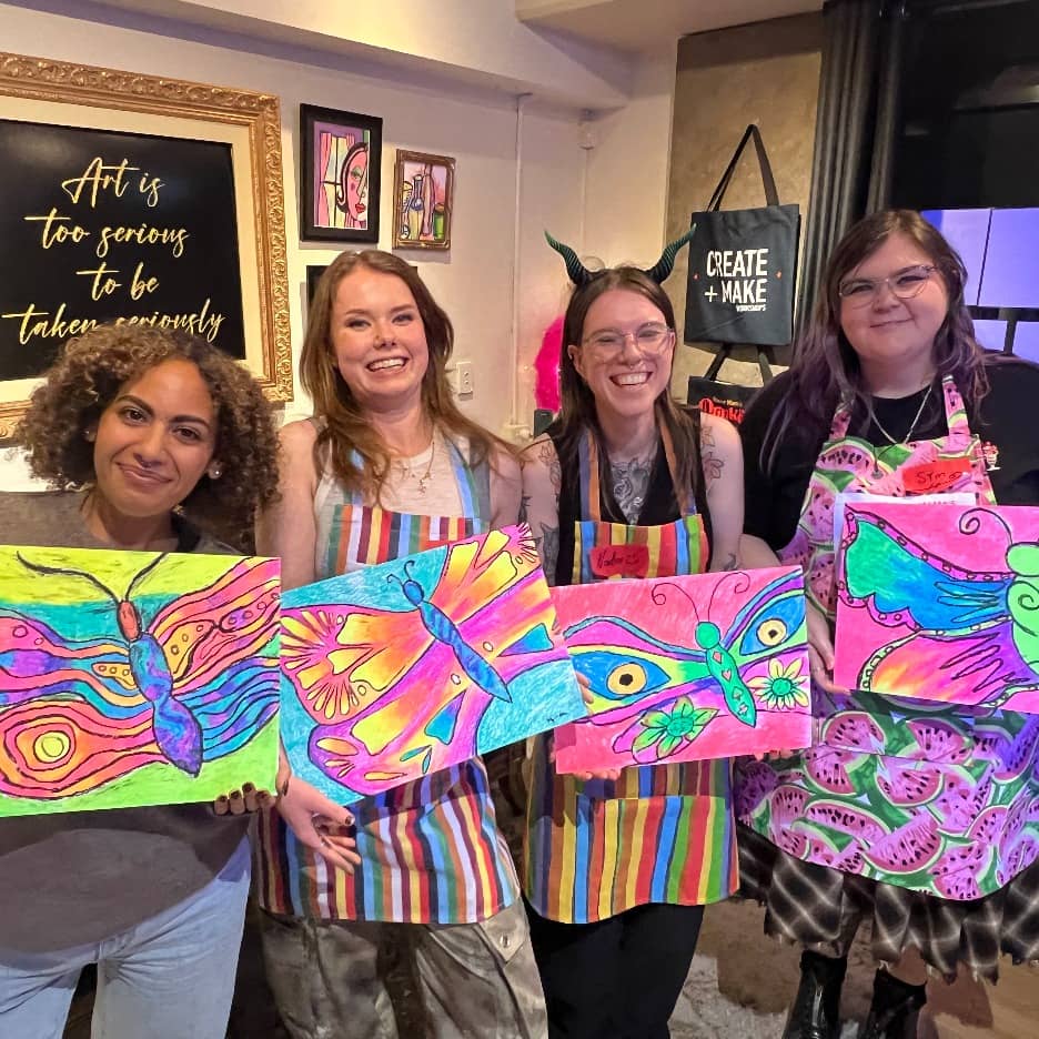 Brush and Bubbles paint and sip party workshop