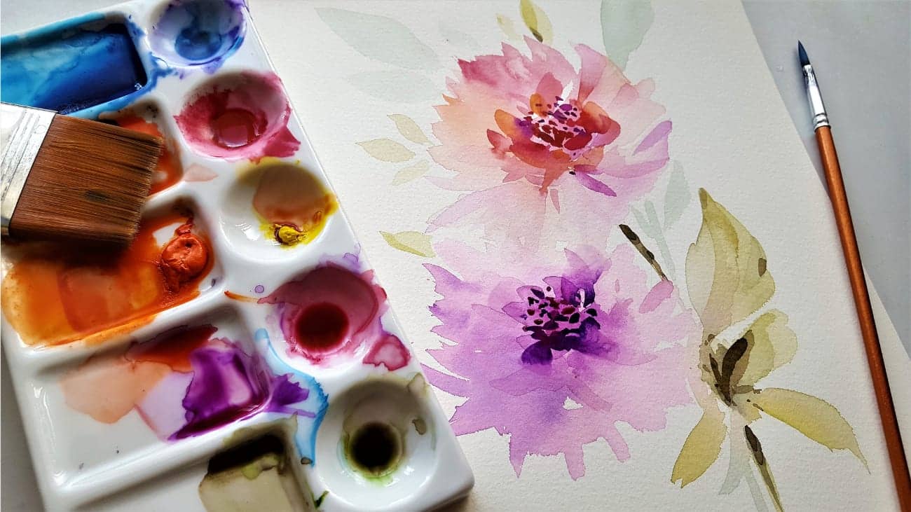 Bouquets d'automne à l'aquarelle