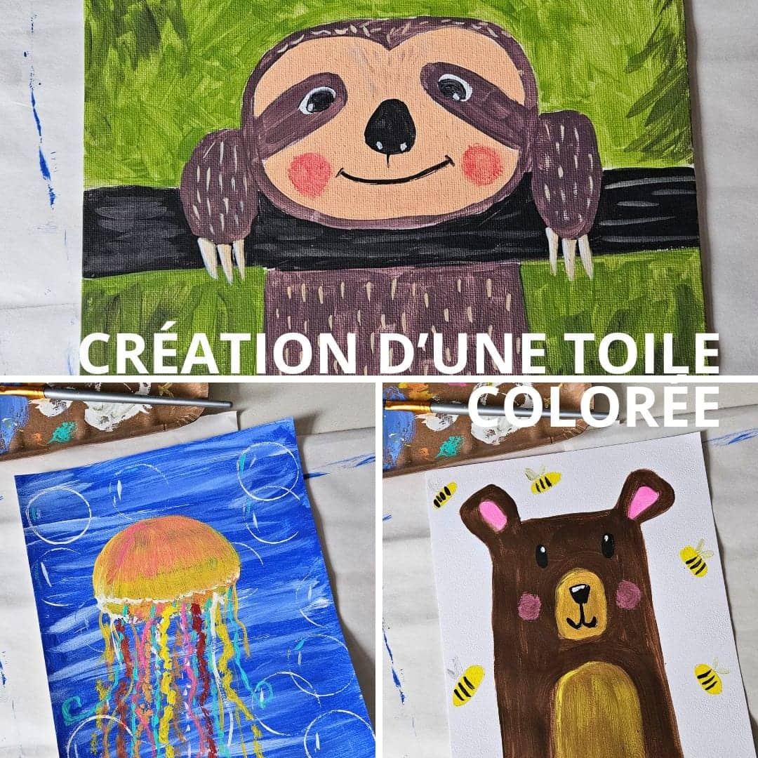 Toile colorée en peinture (7 à 12 ans)
