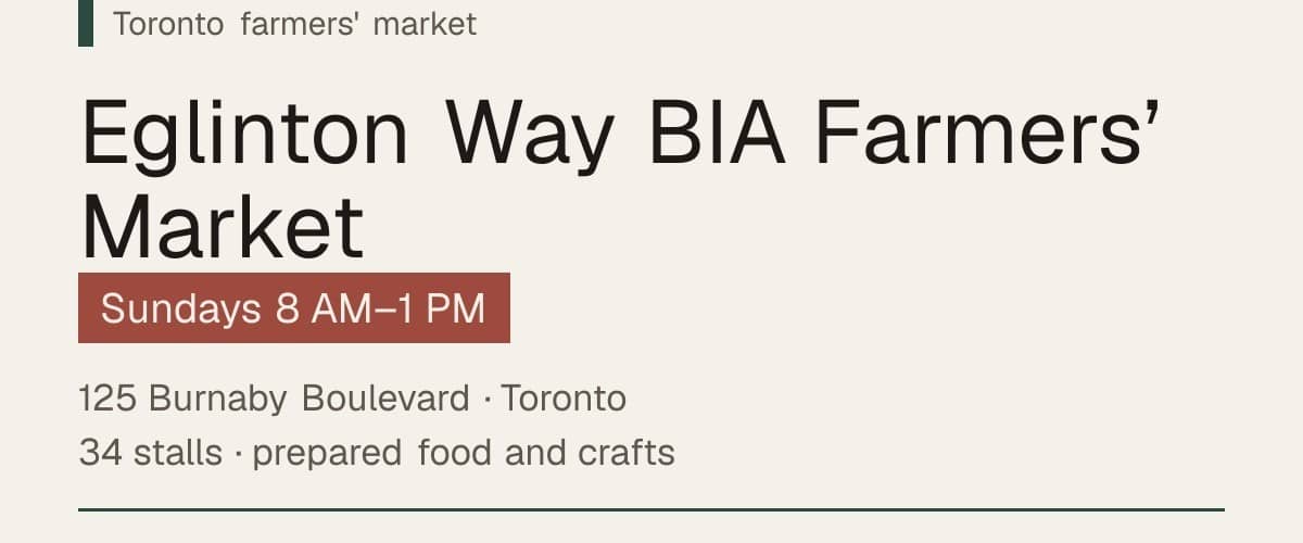 Eglinton Way BIA Farmers’ Market