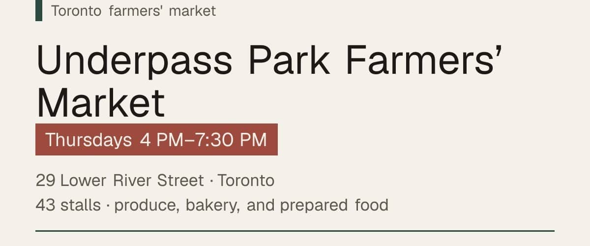 Underpass Park Farmers’ Market