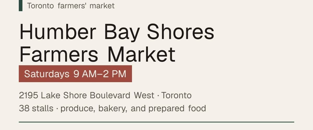 Humber Bay Shores Farmers Market
