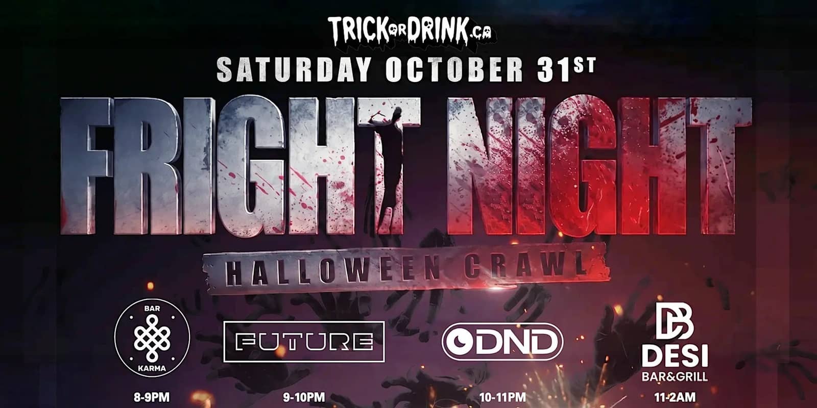 Fright Night Crawl | Toronto Halloween Costume Party 2026 | Sat
