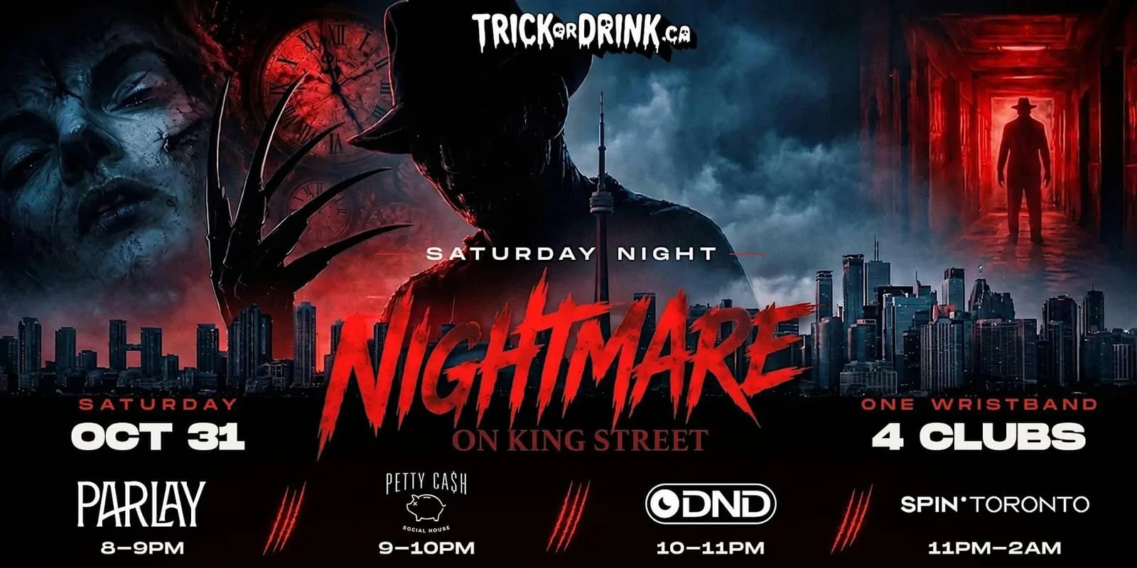 Nightmare on King Street | Toronto Halloween Club Crawl | Sat