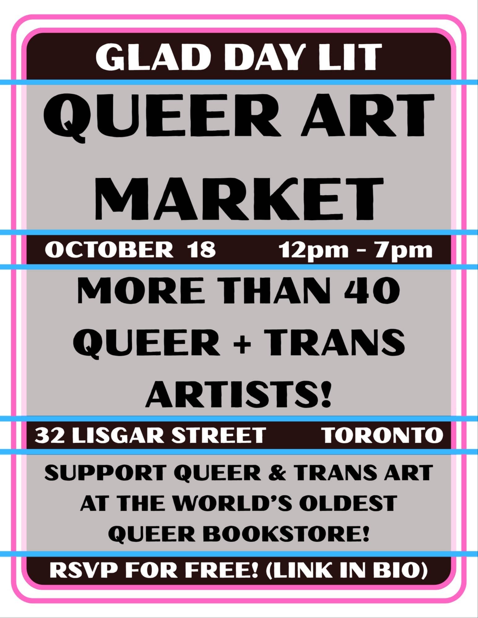 Glad Day Lit’s October Artist Market