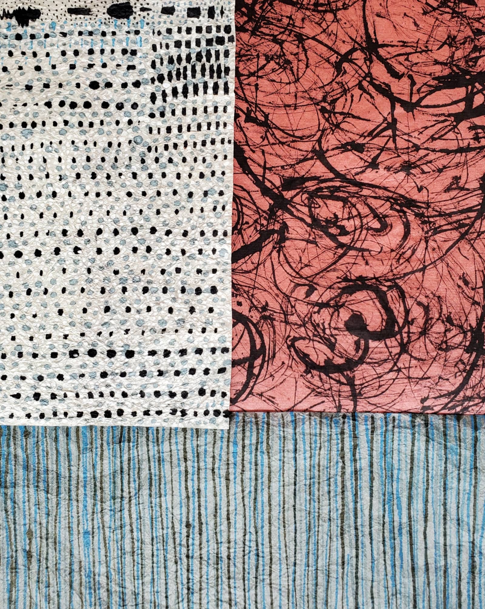 Abstract Mark Making on Japanese Paper