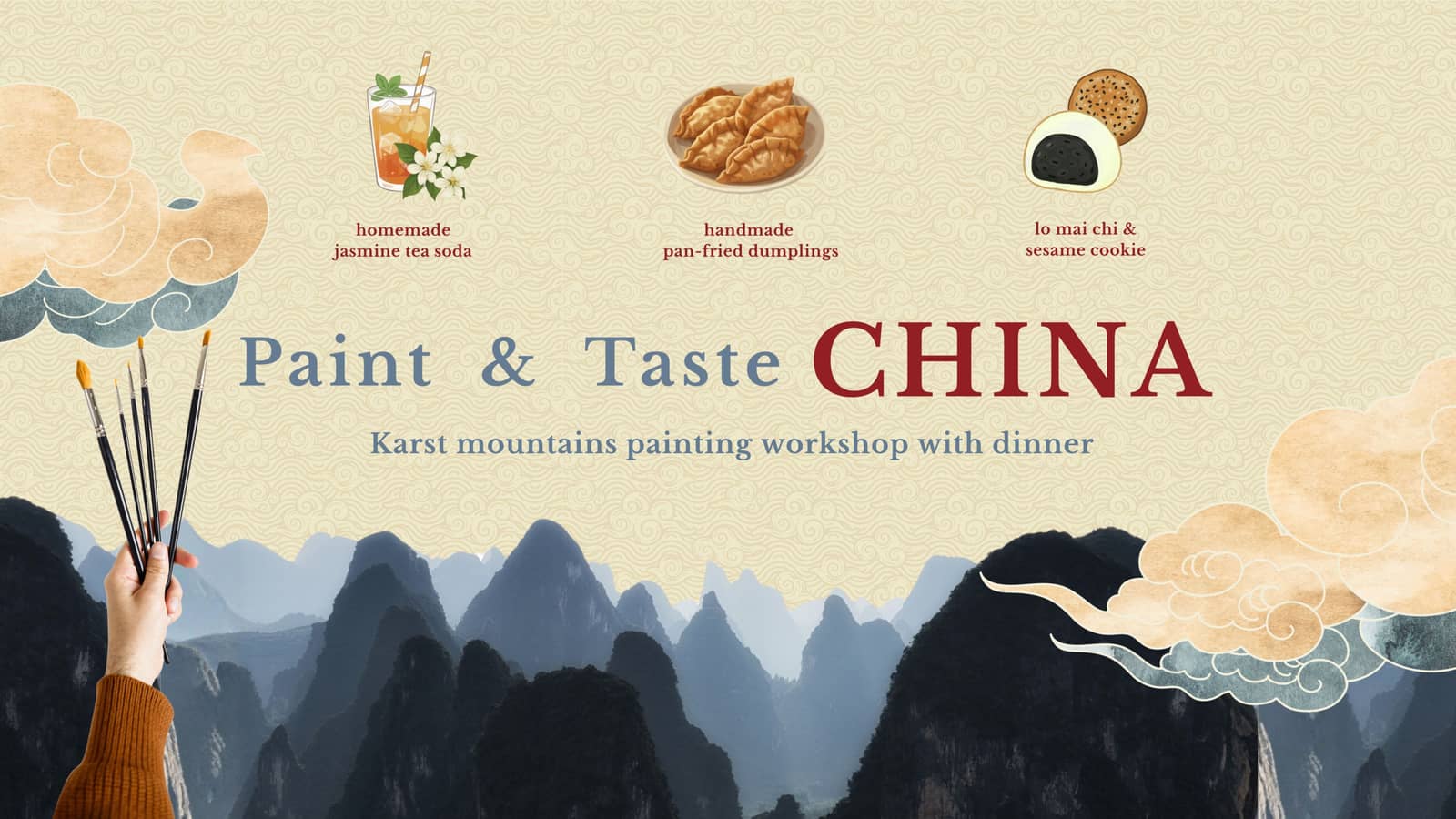 Paint & Taste CHINA (21/08) - Karst mountains painting workshop w dinner