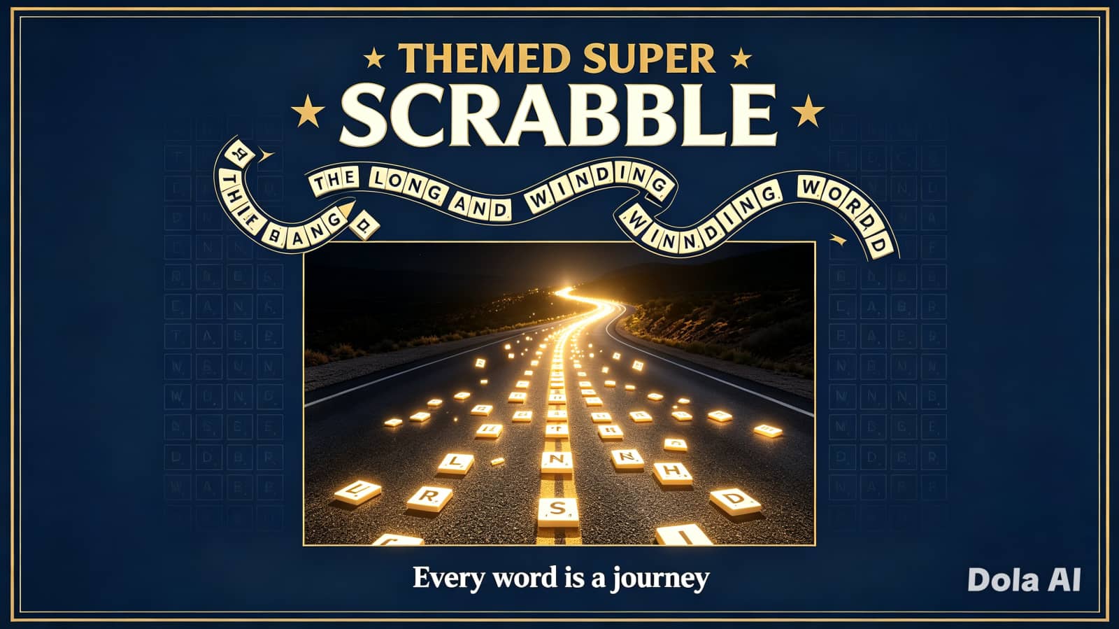 Themed Super Scrabble THE LONG AND WINDING WORD (With Game Quiz)