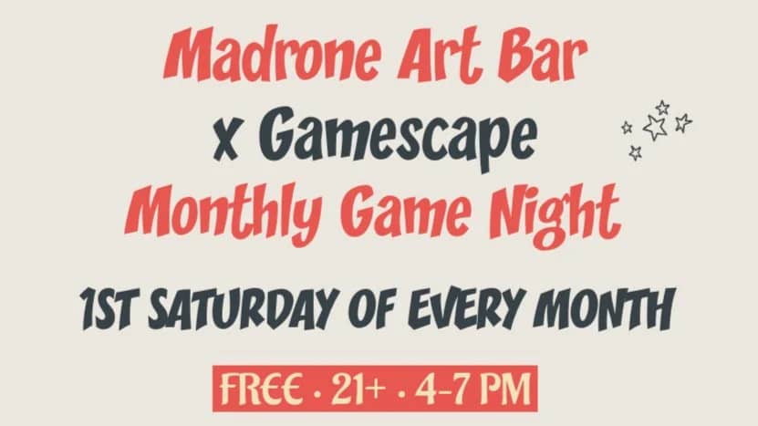 Monthly Game Night @ Madrone Art Bar