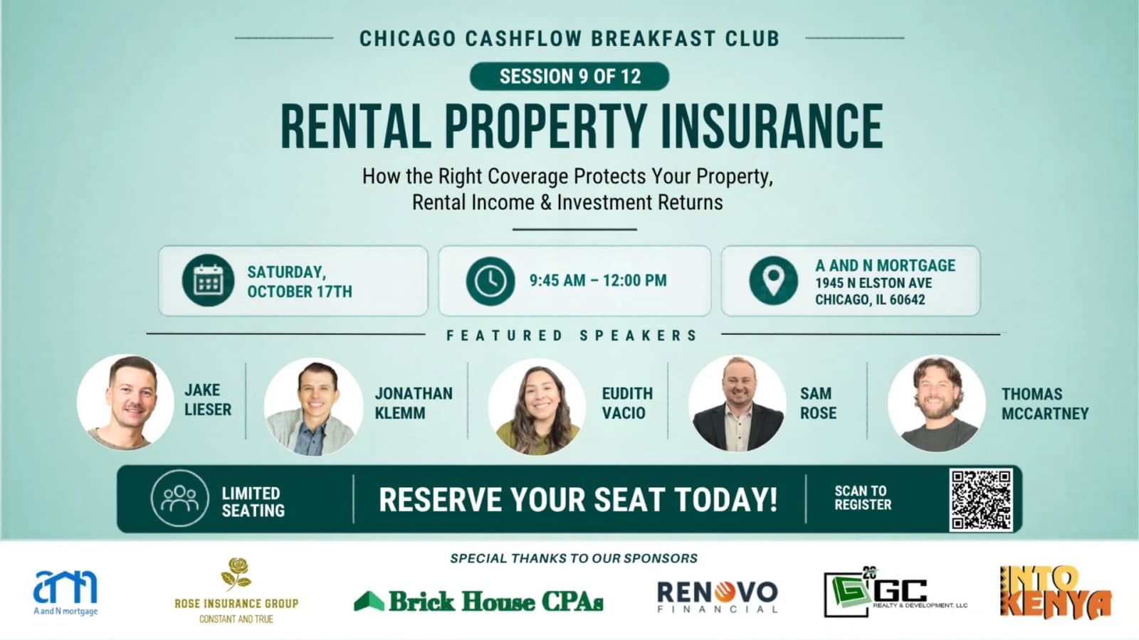 CCBC: REI Education & Networking event - Rental Property Insurance - 10/17