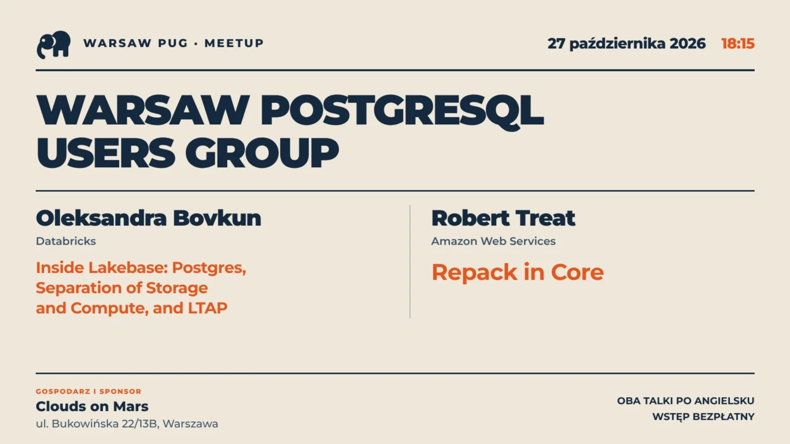 PostgreSQL: Repack in Core & Inside Lakebase - Warsaw PUG