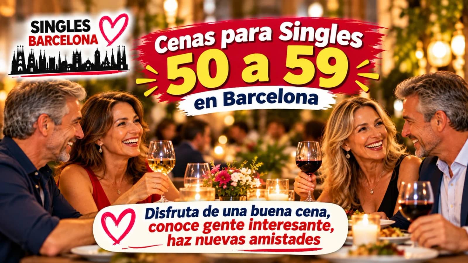 Cena de 50 a 59 Ven y haz nuevos amigos y nuevas amistades