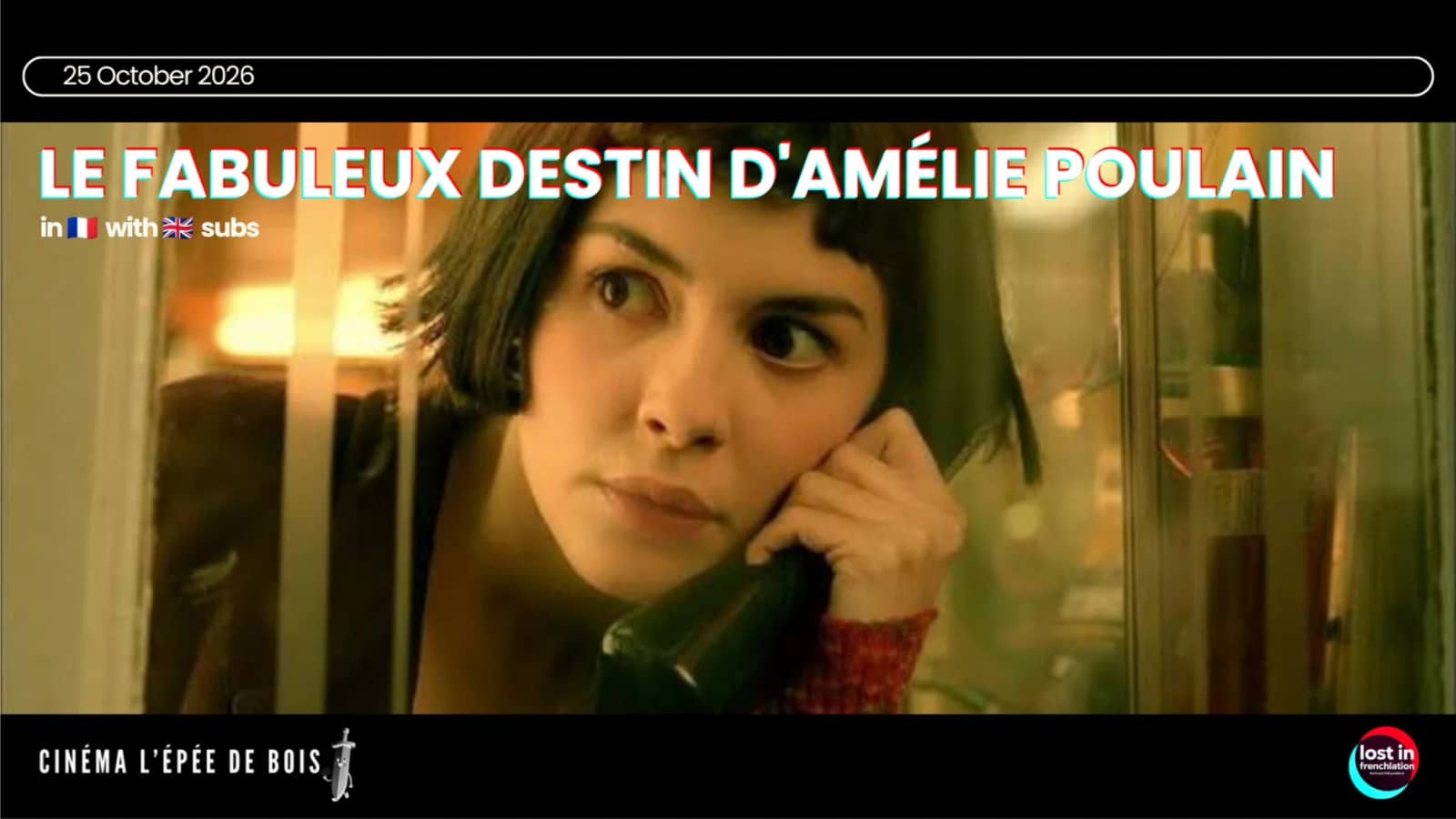 Drinks & Movie Night πΏ Le Fabuleux Destin d'AmΓ©lie Poulain