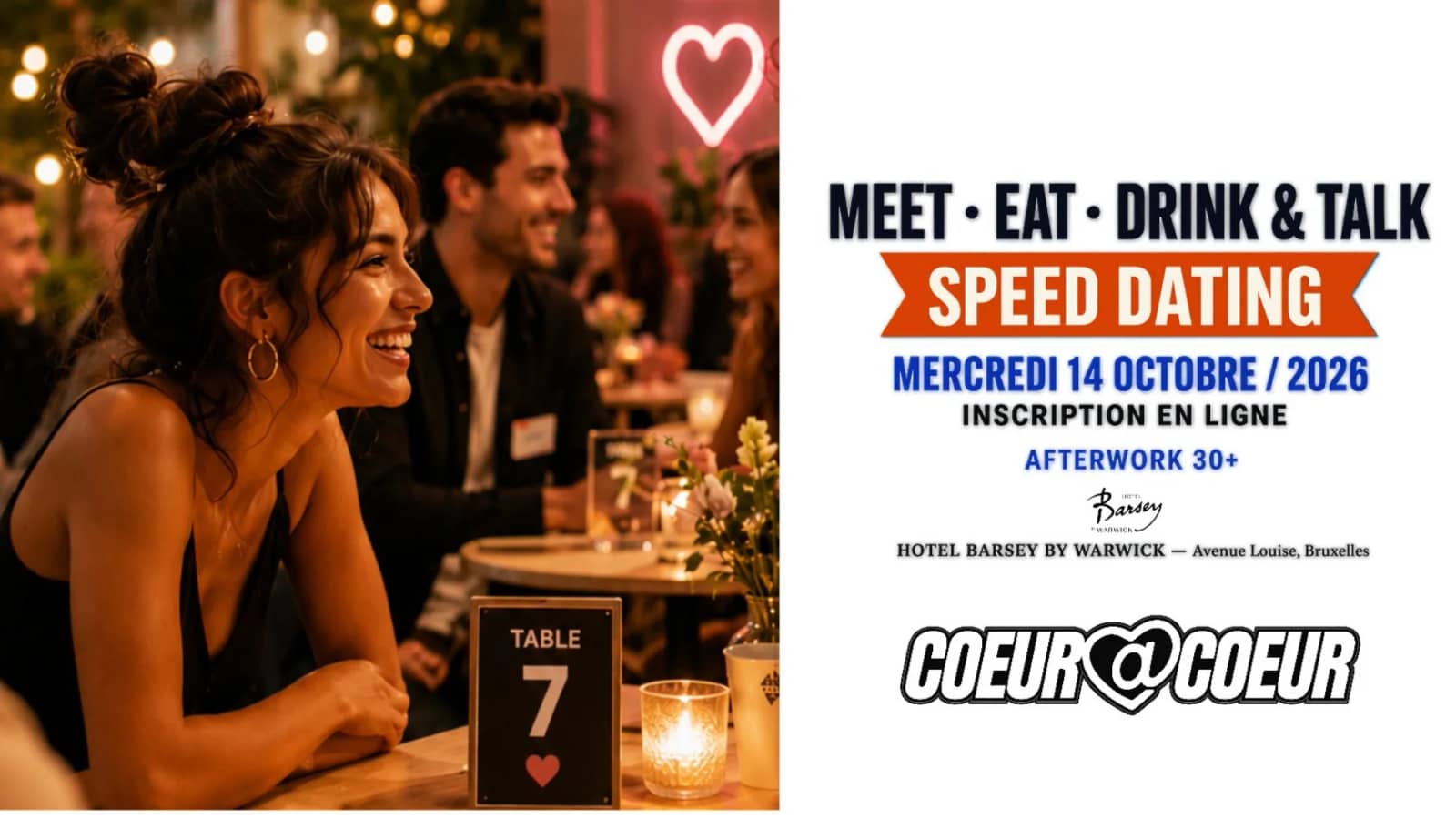 SPEED DATING PREMIUM (40 HOMMES – 40 FEMMES) | HOTEL BARSEY BY WARWICK