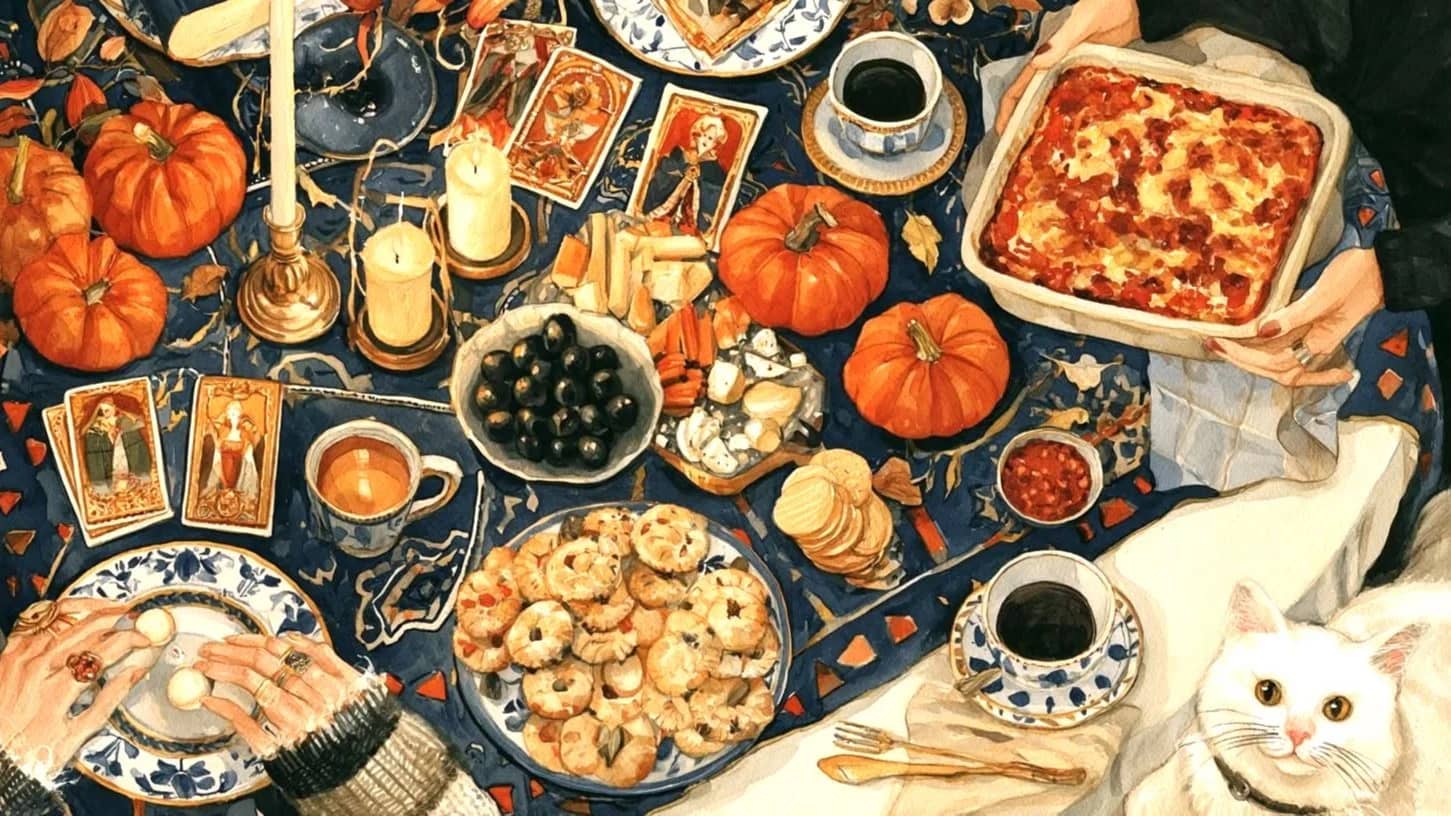 🎃 Tarot&Halloween Snack Potluck 🍎 | FREE Event 🧚 Bring a Vegan Snack 🃏