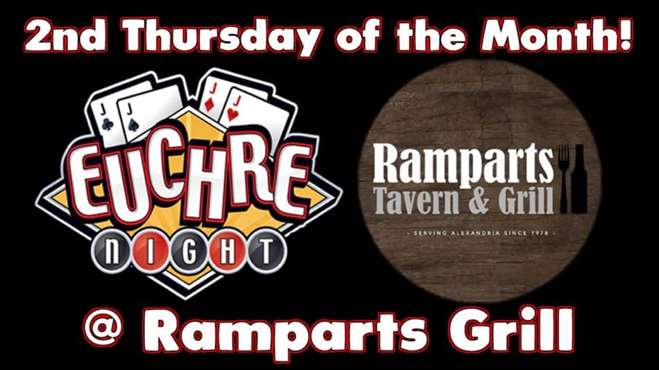 IN PERSON: Alexandria Euchre Club (08/13) 2nd Thursday @ Ramparts Grill
