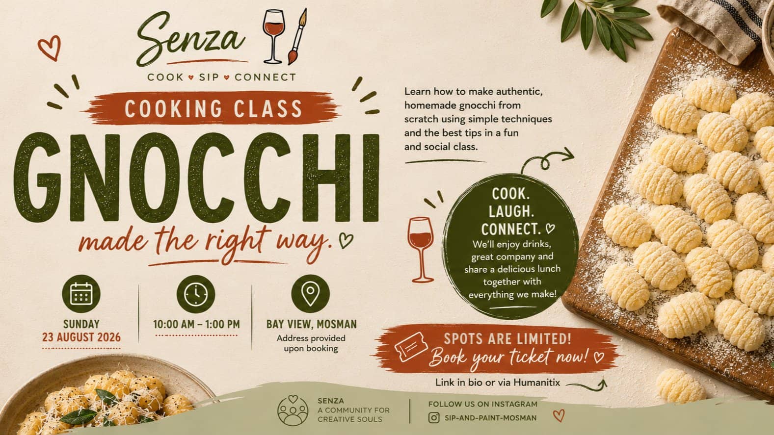 Gnocchi Cooking Class & lunch together