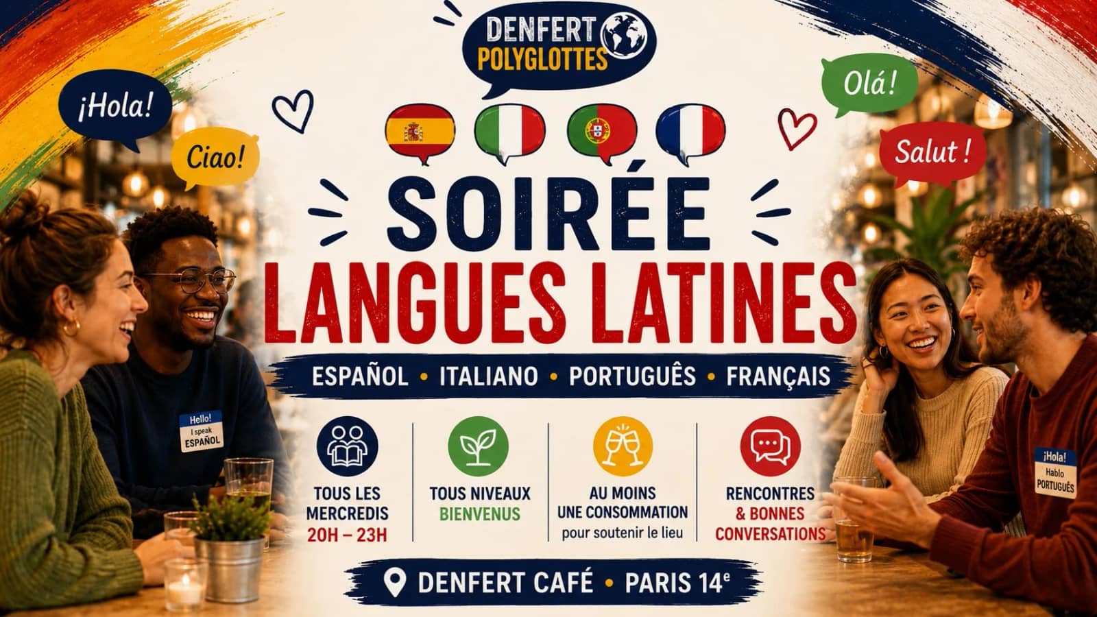 🇪🇸🇮🇹🇵🇹 Soirée Langues Latines — Español • Italiano • Português • Français