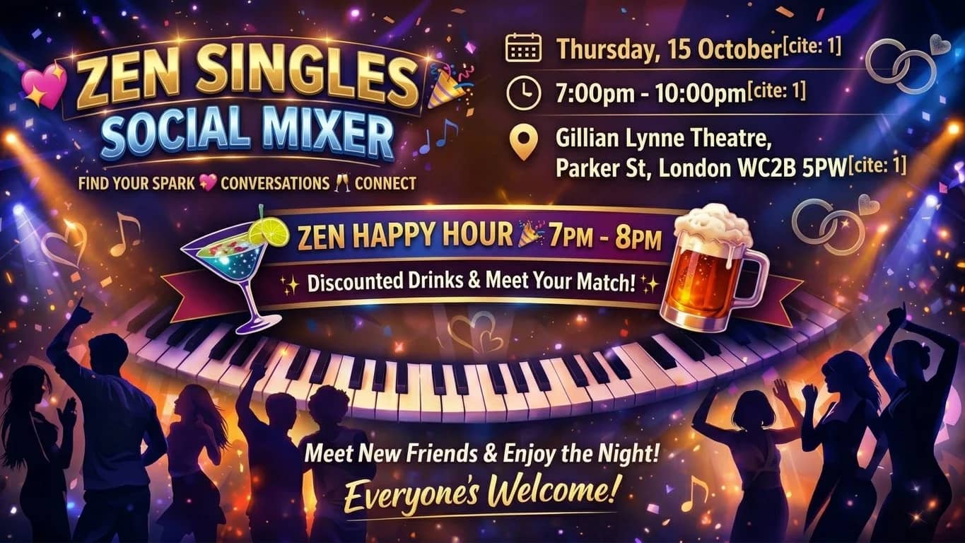 ✨ Zen Singles Social Mixer — Drinks, Connections & Good Vibes 💖🥂