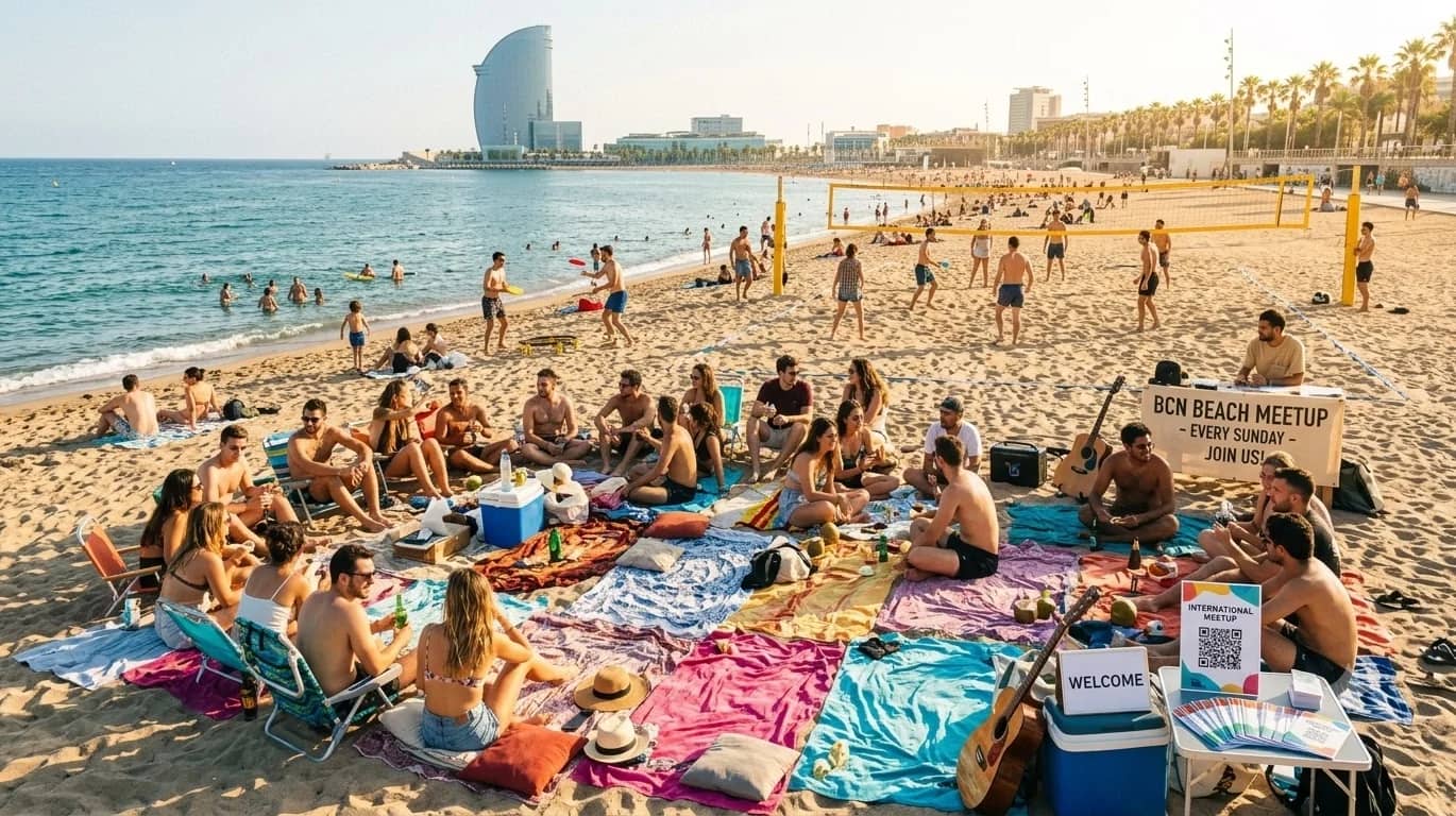 Sunset Meetup @ Sant Sebastià Beach! ☀️