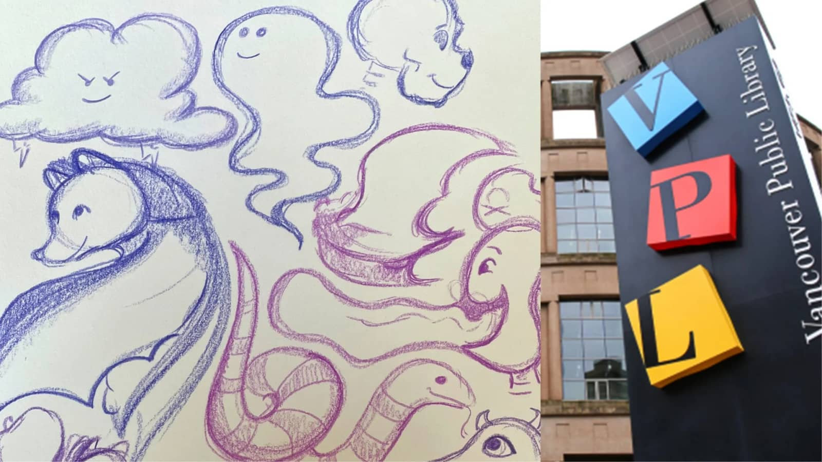 Cafe Drawing at Vancouver Public Library - Halloween Edition!