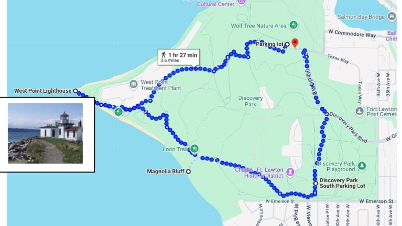 Discovery Park hike, Serendipity cafe, and Ballard's farmer market