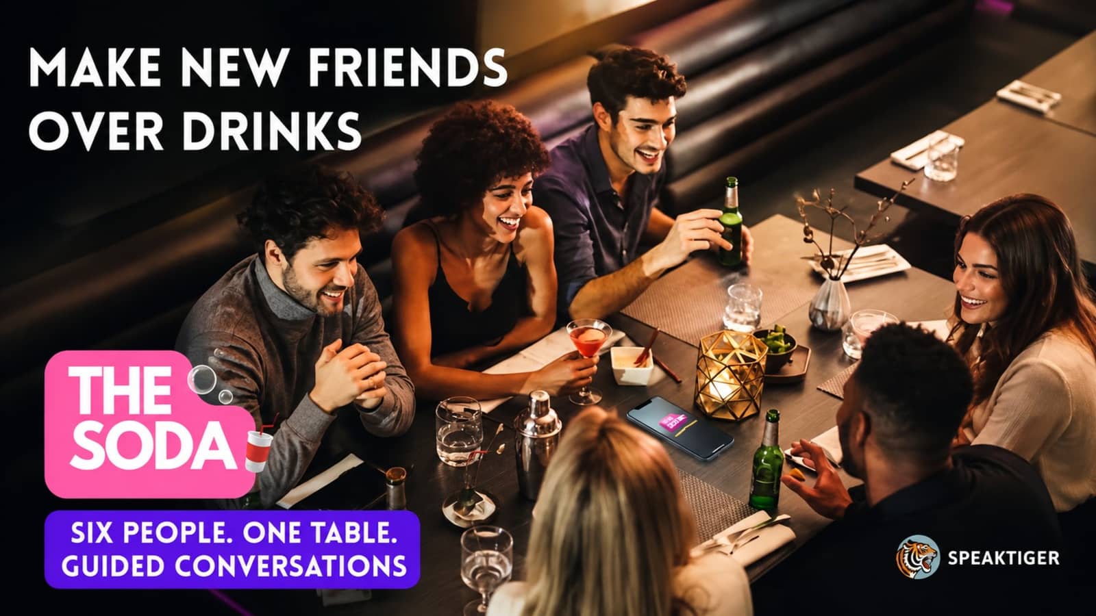 SpeakTiger: Meet New People Over Drinks (by ticket)