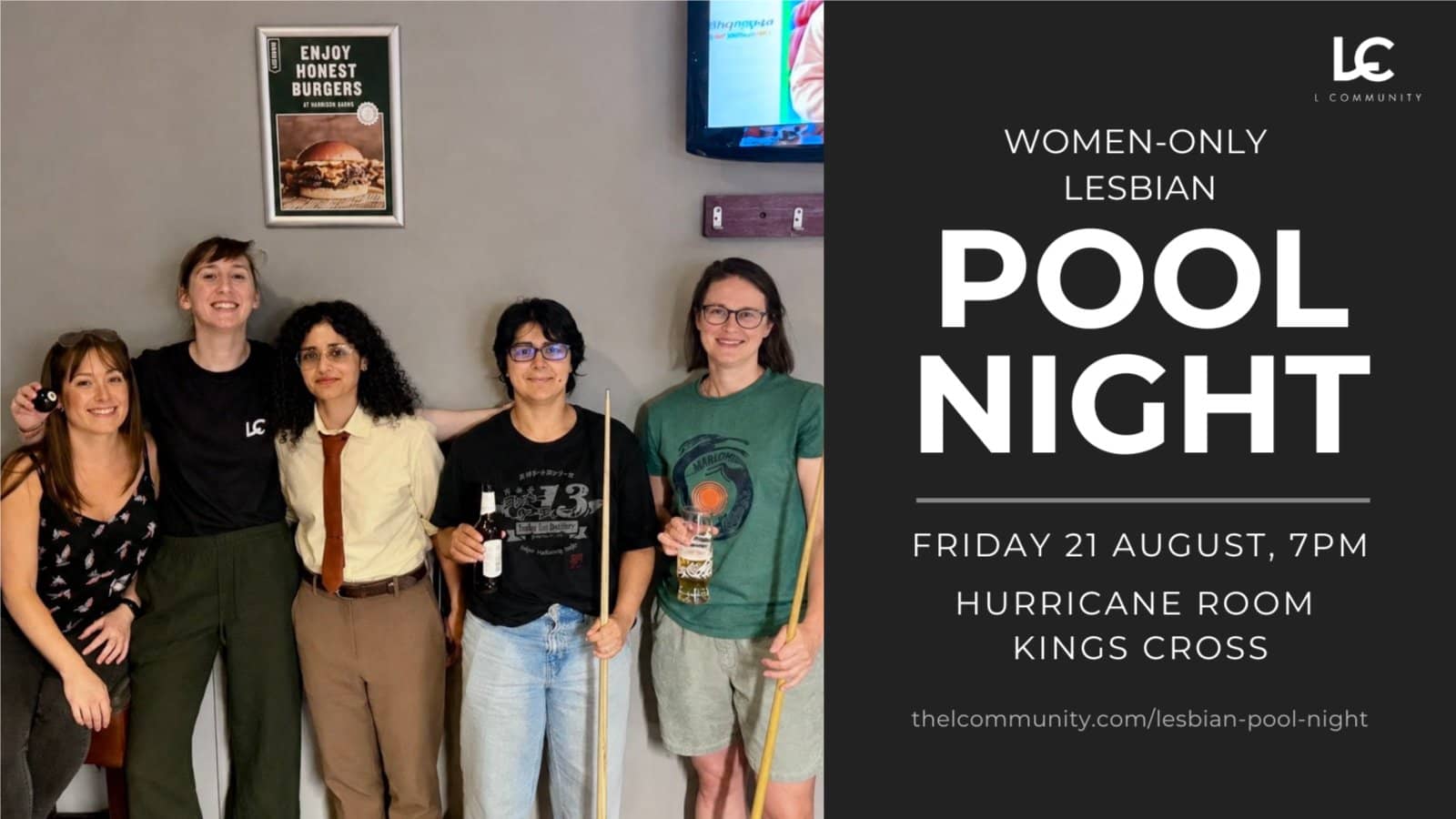 Female-Only Lesbian Pool Night – Relaxed & Social (20 SPOTS LEFT)