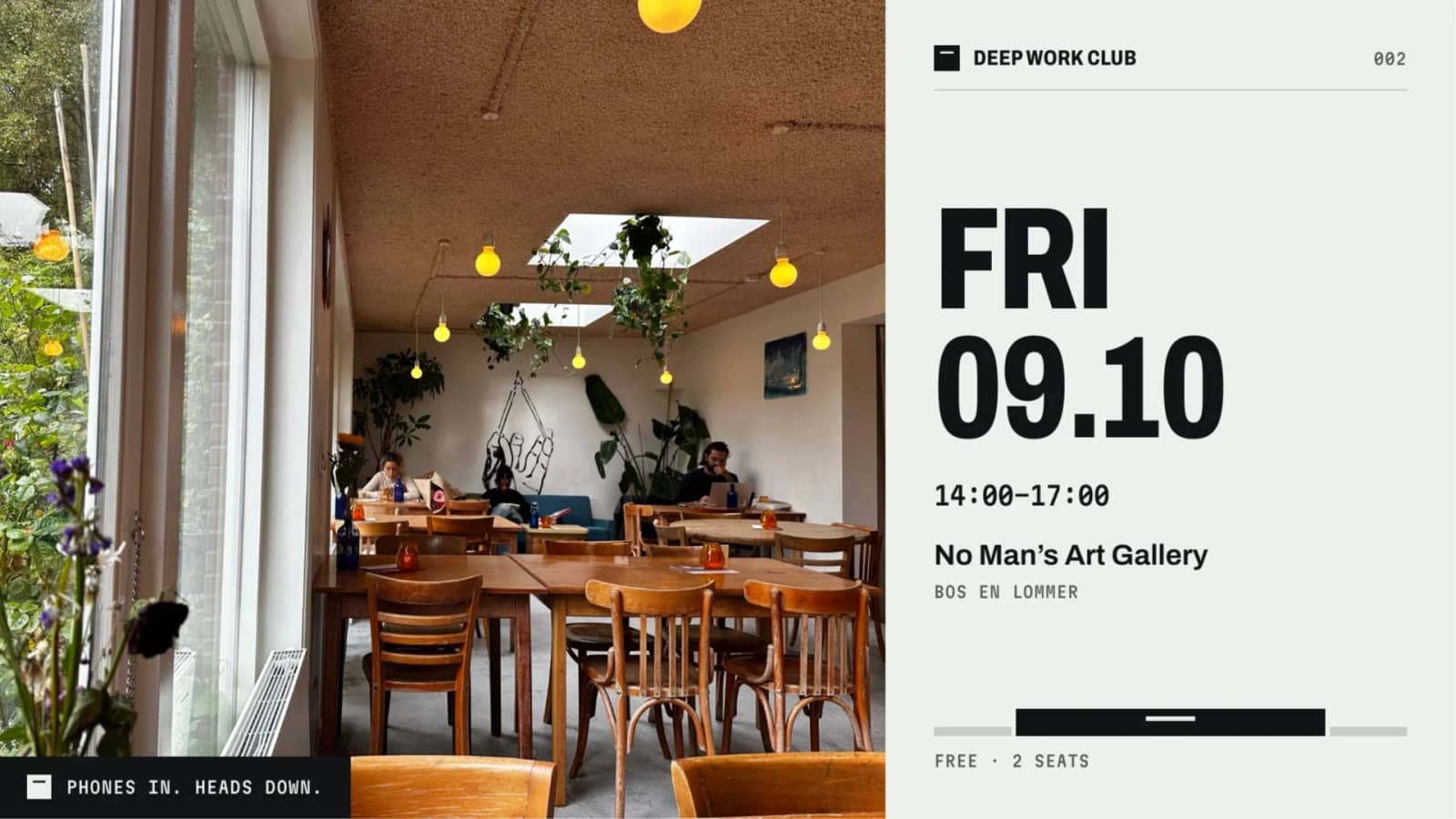 DEEP WORK CLUB 002 · Phone-free work session
