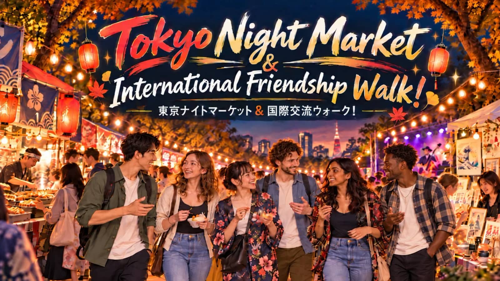 🌙 Tokyo Night Market & International Friendship Walk! / 東京ナイトマーケット&国際交流ウォーク! 🎪