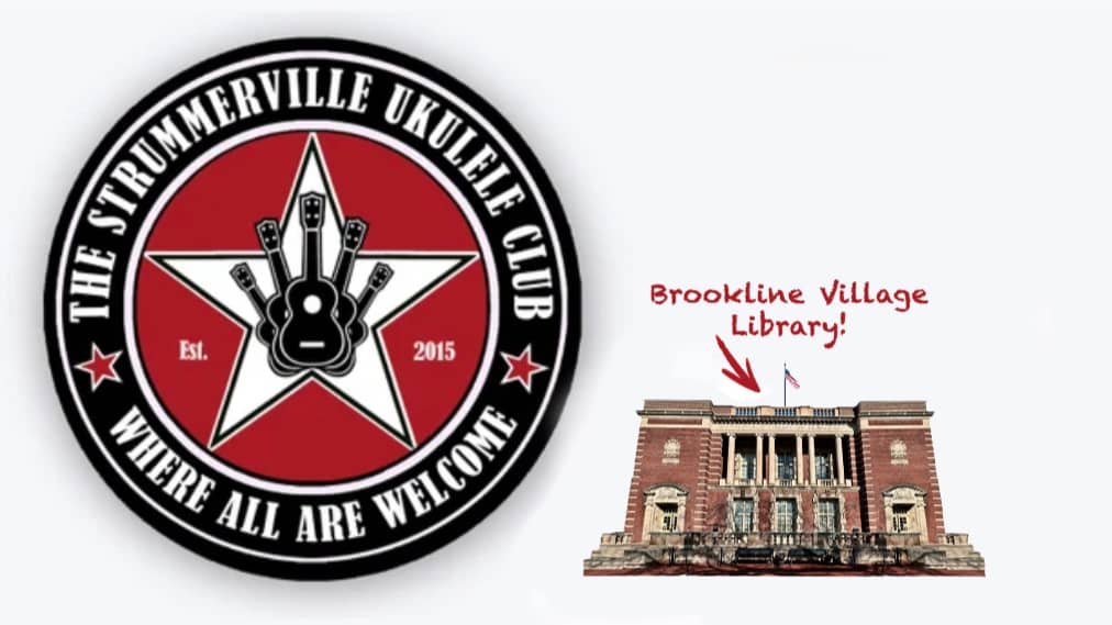 The Strummerville Ukulele Club at the Brookline Village Public Library!