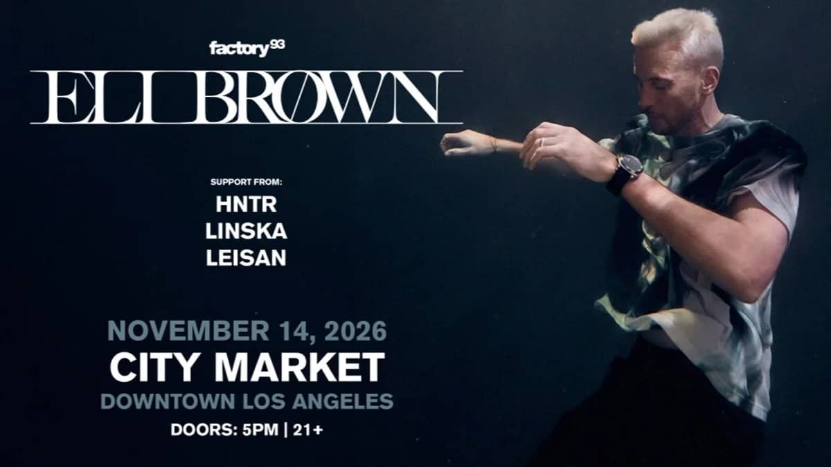 π¦ Factory 93 presents: Eli Brown @ City Market LA (21+) π