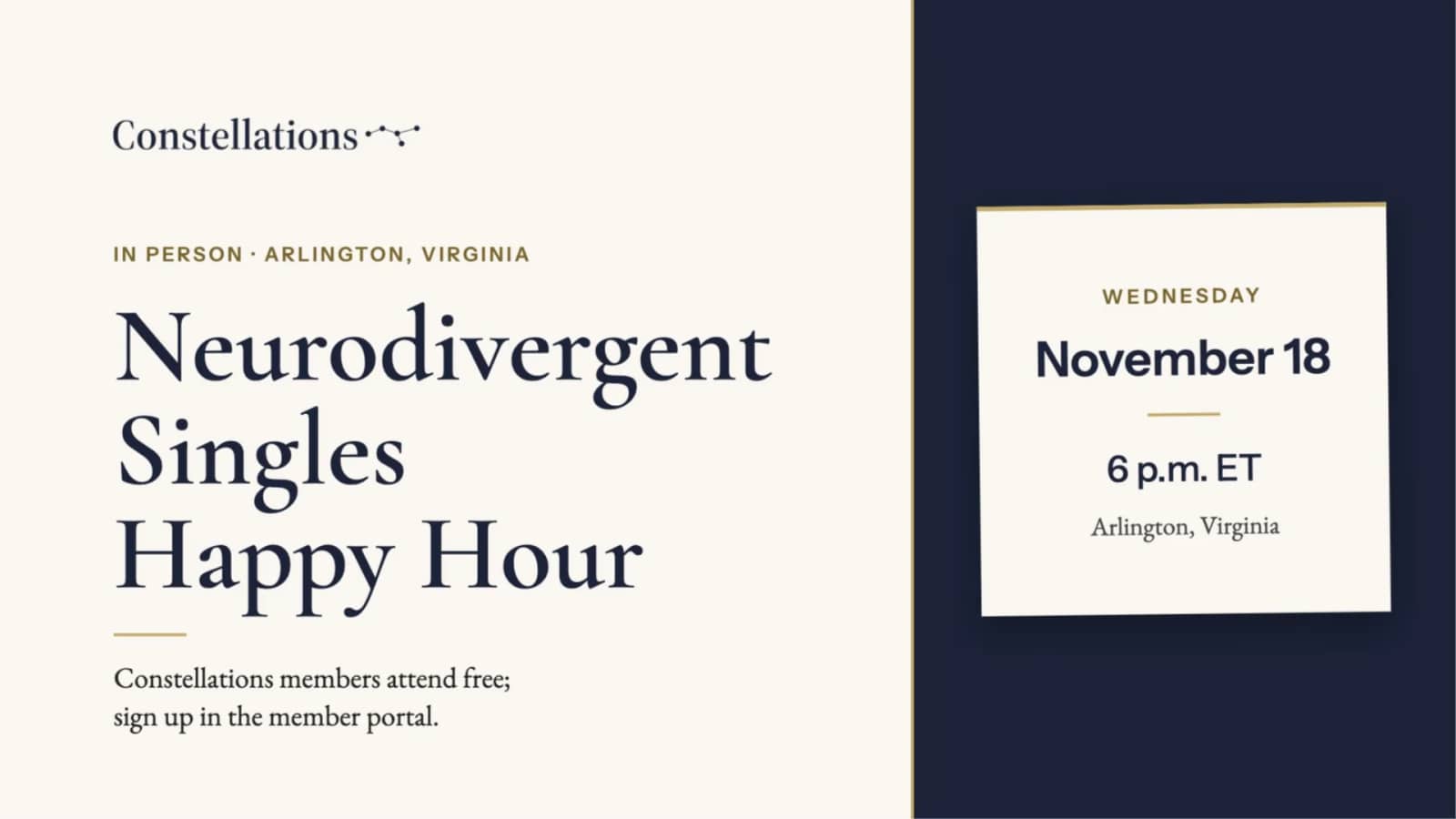 Neurodivergent Singles Happy Hour (Eventbrite RSVP Required)