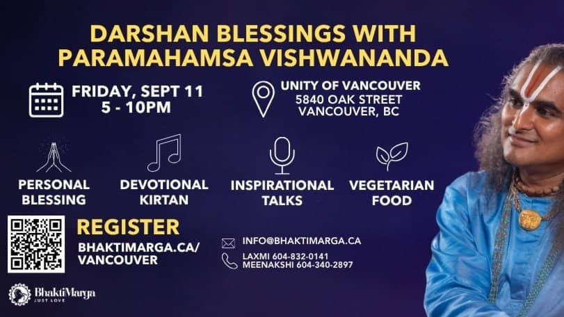 ✨Darshan Blessing with Paramahamsa Vishwananda in Vancouver✨