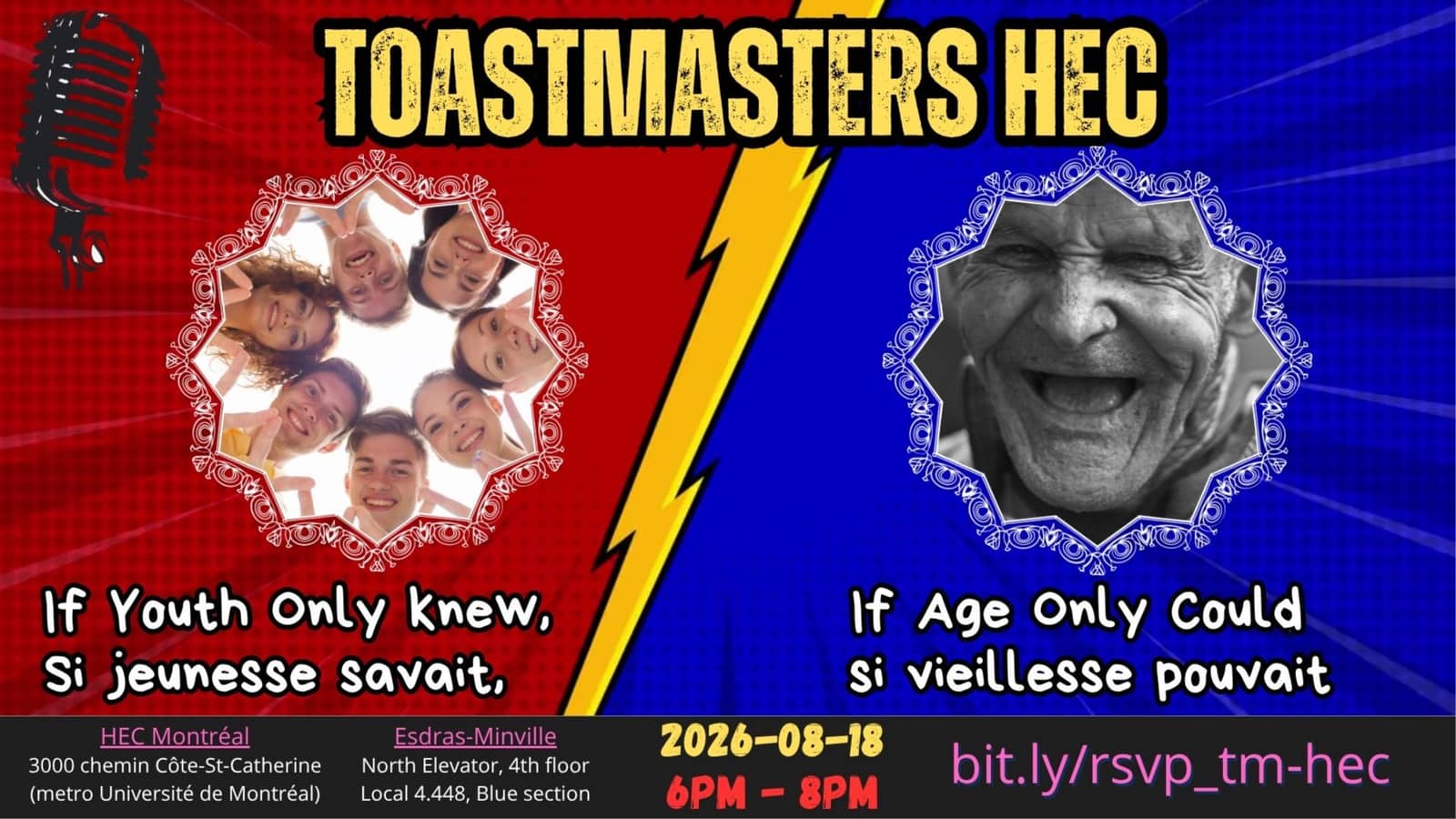 MEETING TOASTMASTERS HEC! - August 18th, 6pm - In Person