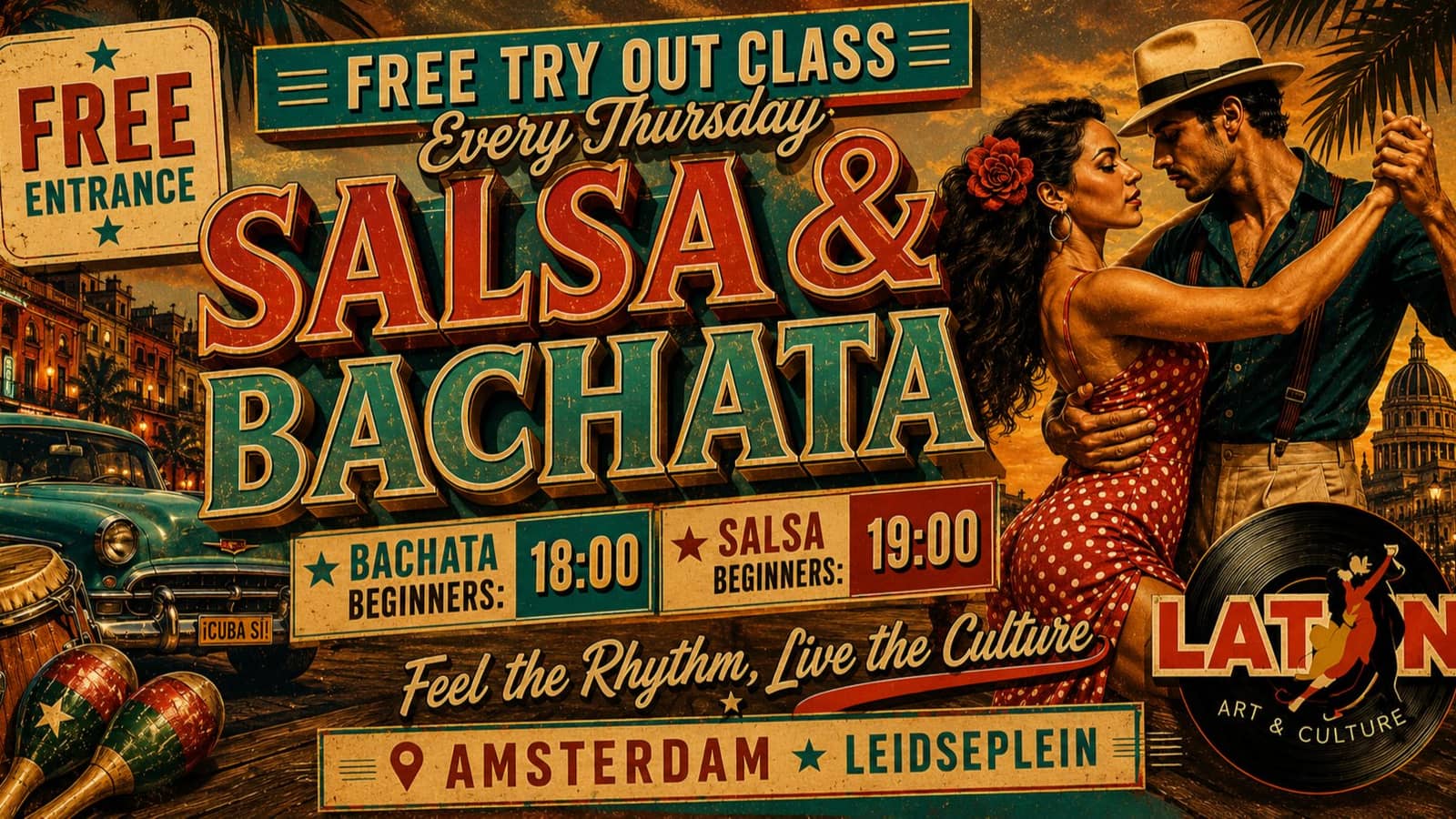 FREE Salsa & Bachata Try-Out Classes @Heineken Hoek