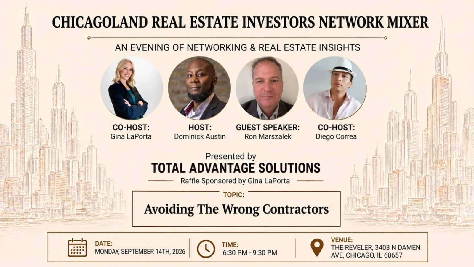 Chicagoland Real Estate Investors Network Mixer - Sep 2026