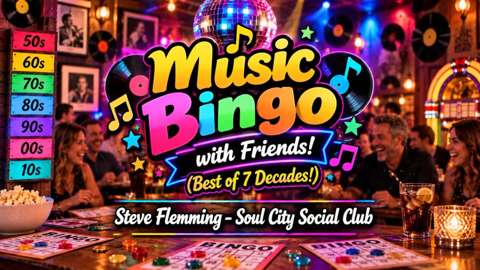 Music Bingo with Friends! (Best of 7 Decades!)