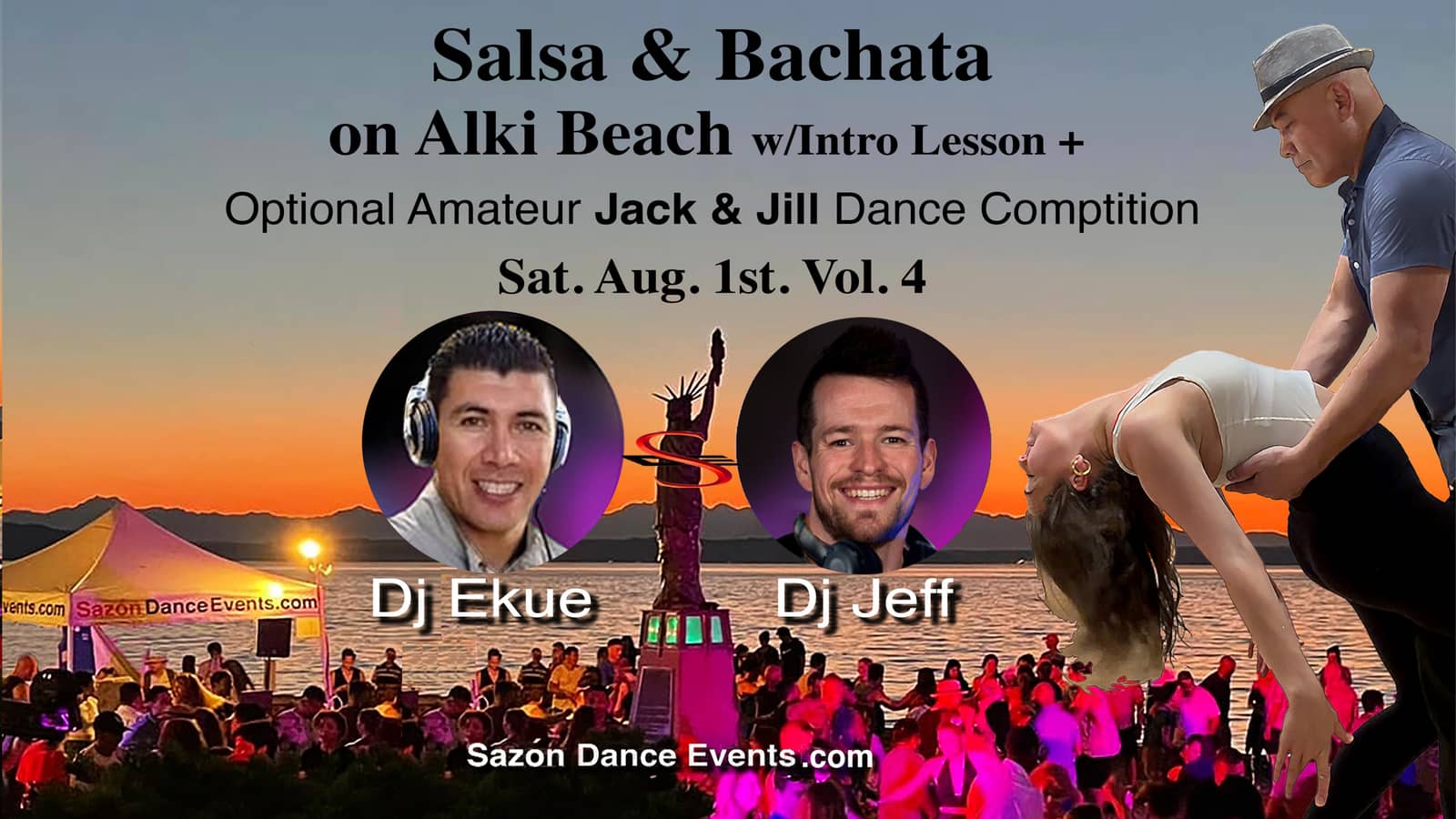 Salsa & Bachata on Alki Beach w/Optional Amateur J&J competition+Lesson VOl.3