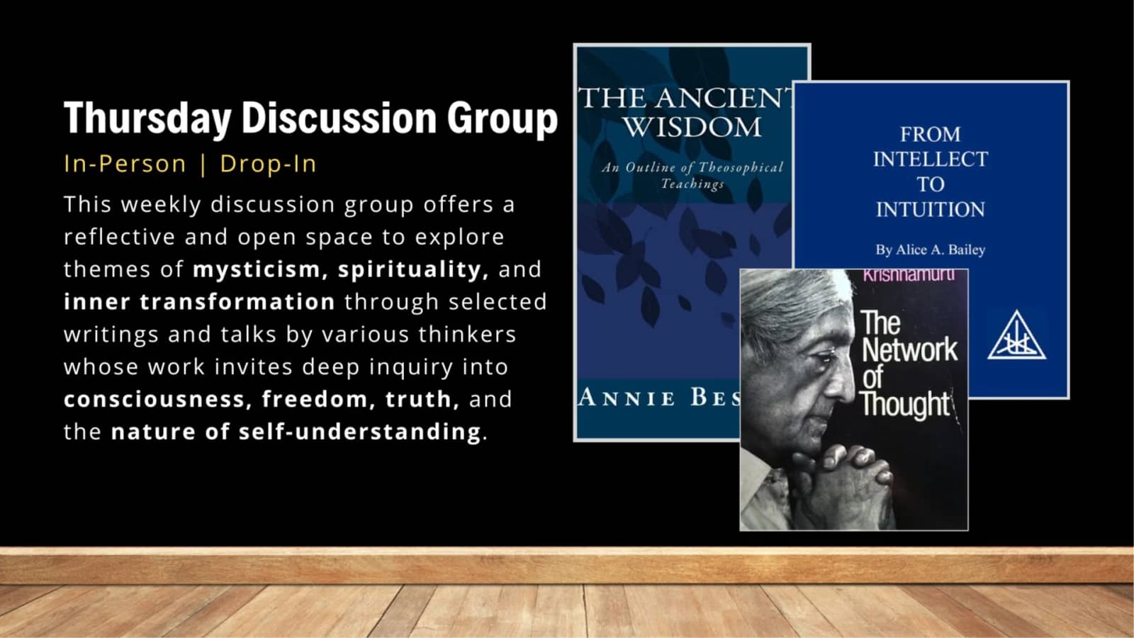 Thursday Discussion Group (formerly Mystic Christianity)