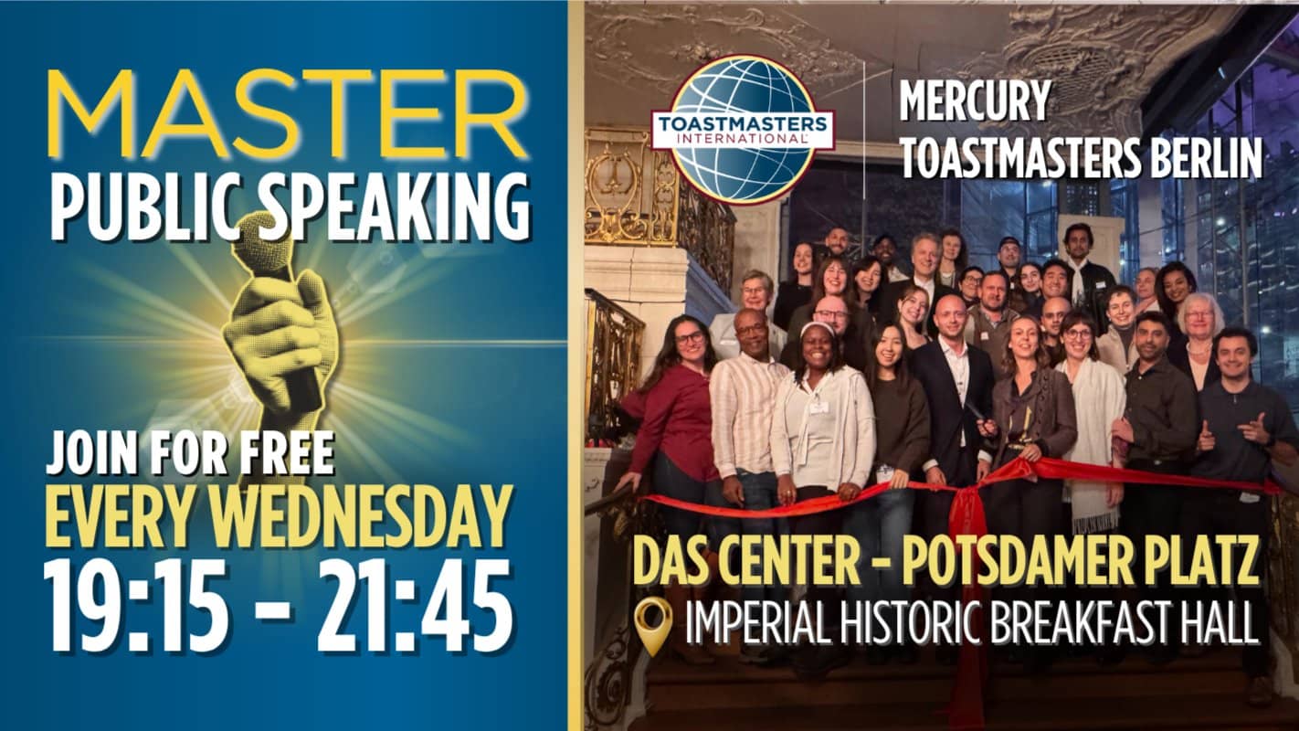 π Learn Public Speaking β Every Wednesday - The Center, Potsdamer Platz