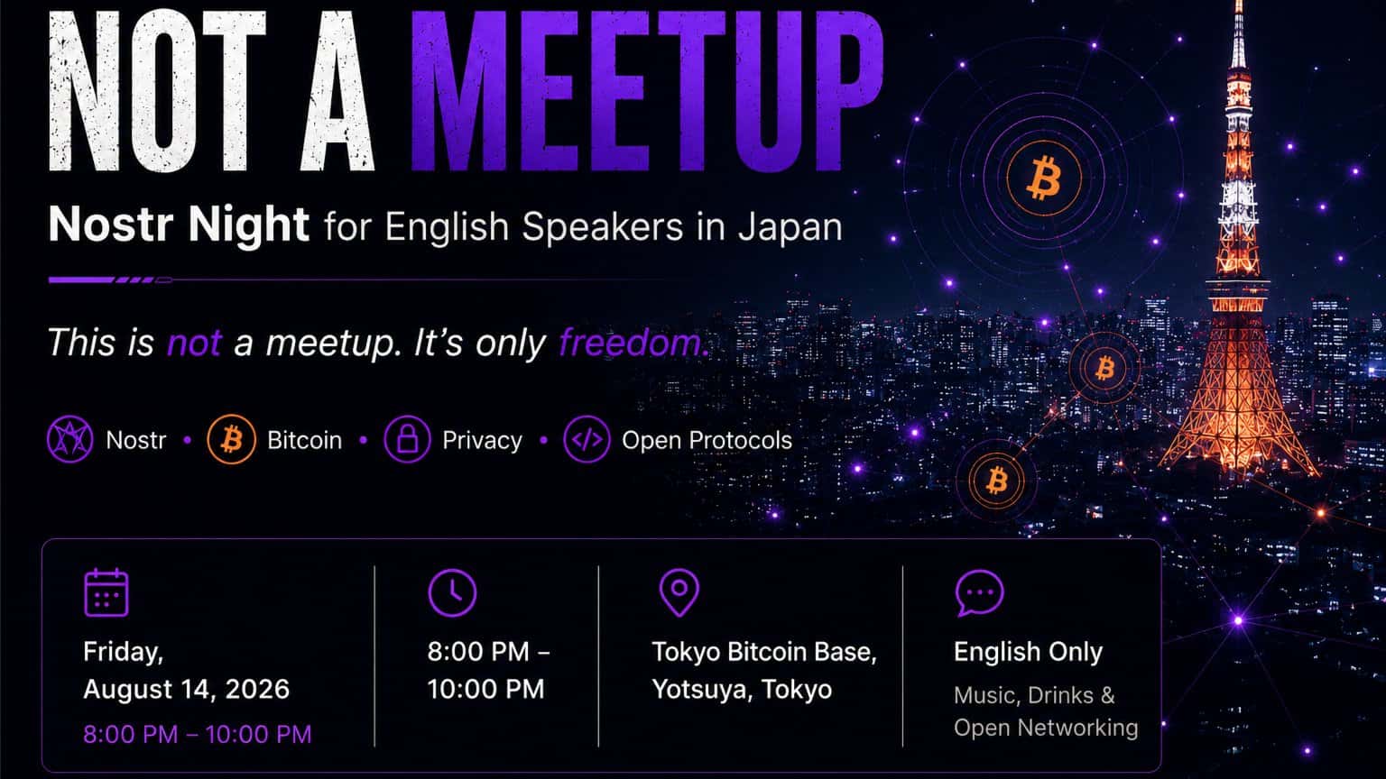 NOT A MEETUP ~Nostr Night for English Speakers in Japan~