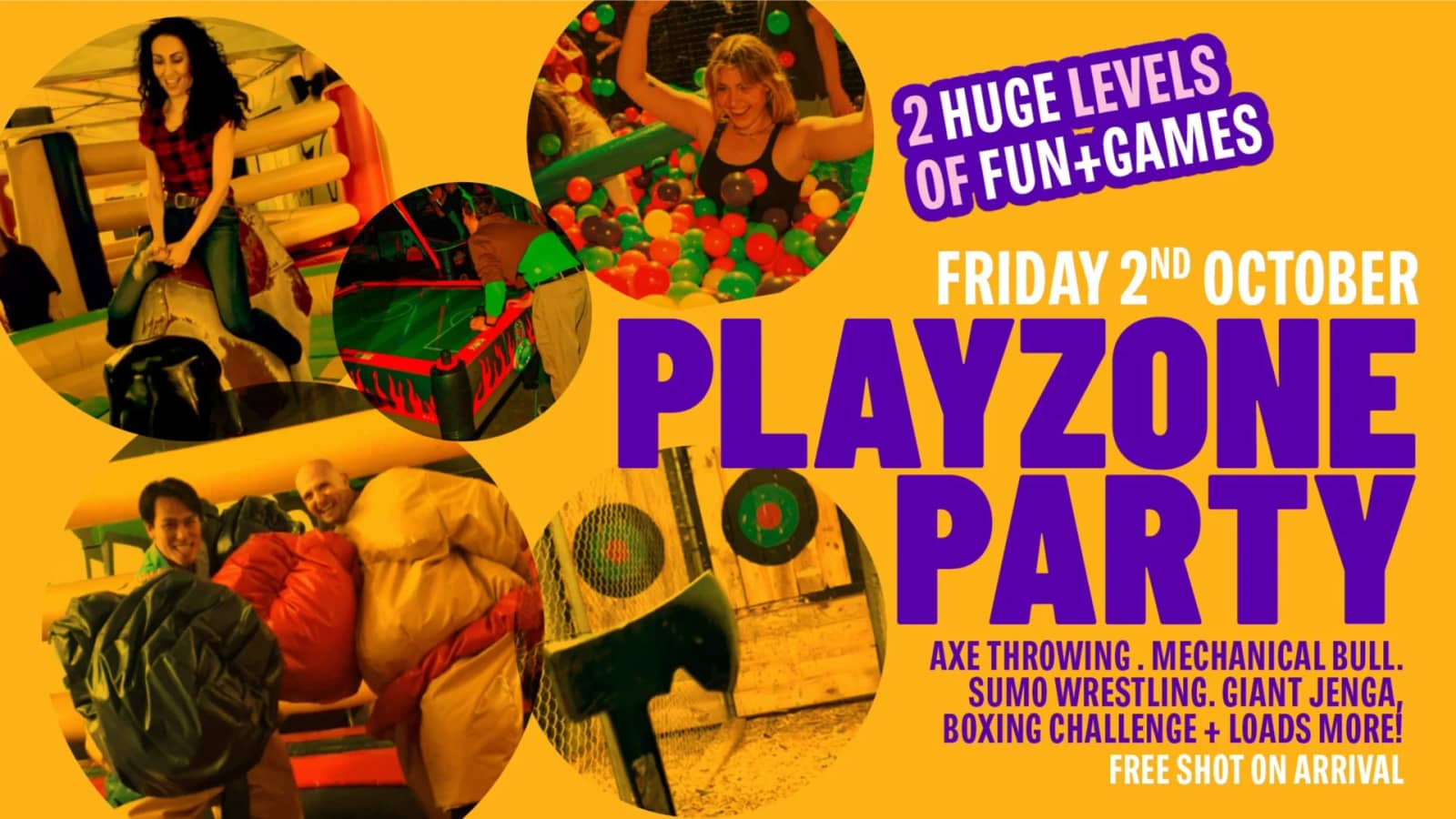 π Playzone Party β Mechanical Bull, Axe Throwing, Sumo & More (Ticketed)ππͺ