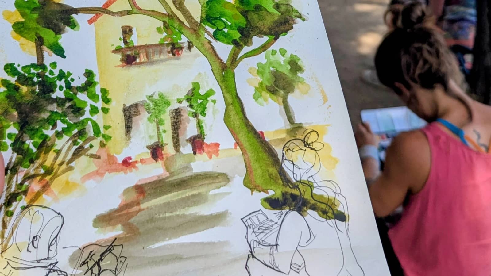 🐐Sketching🎨Taller de dibujo y acuarela en jardín y huerto de Masía secreta 🏠