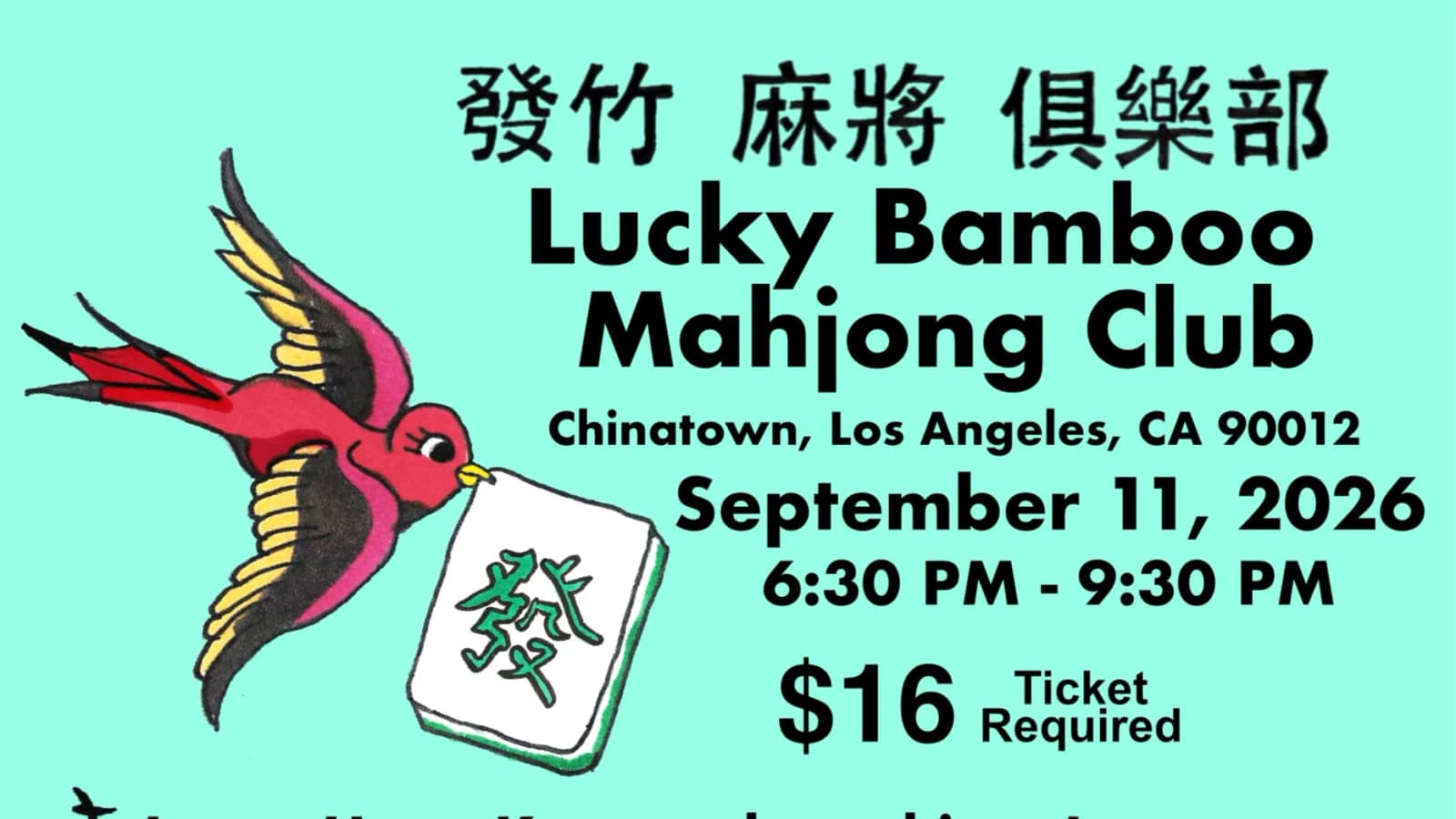 Lucky Bamboo Mahjong Club - Beginners Welcome!