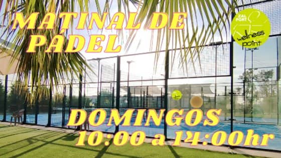 DOMINGO MATINAL DE PÁDEL para TÓDOS LOS NIVELES en Wellness Point ZAL