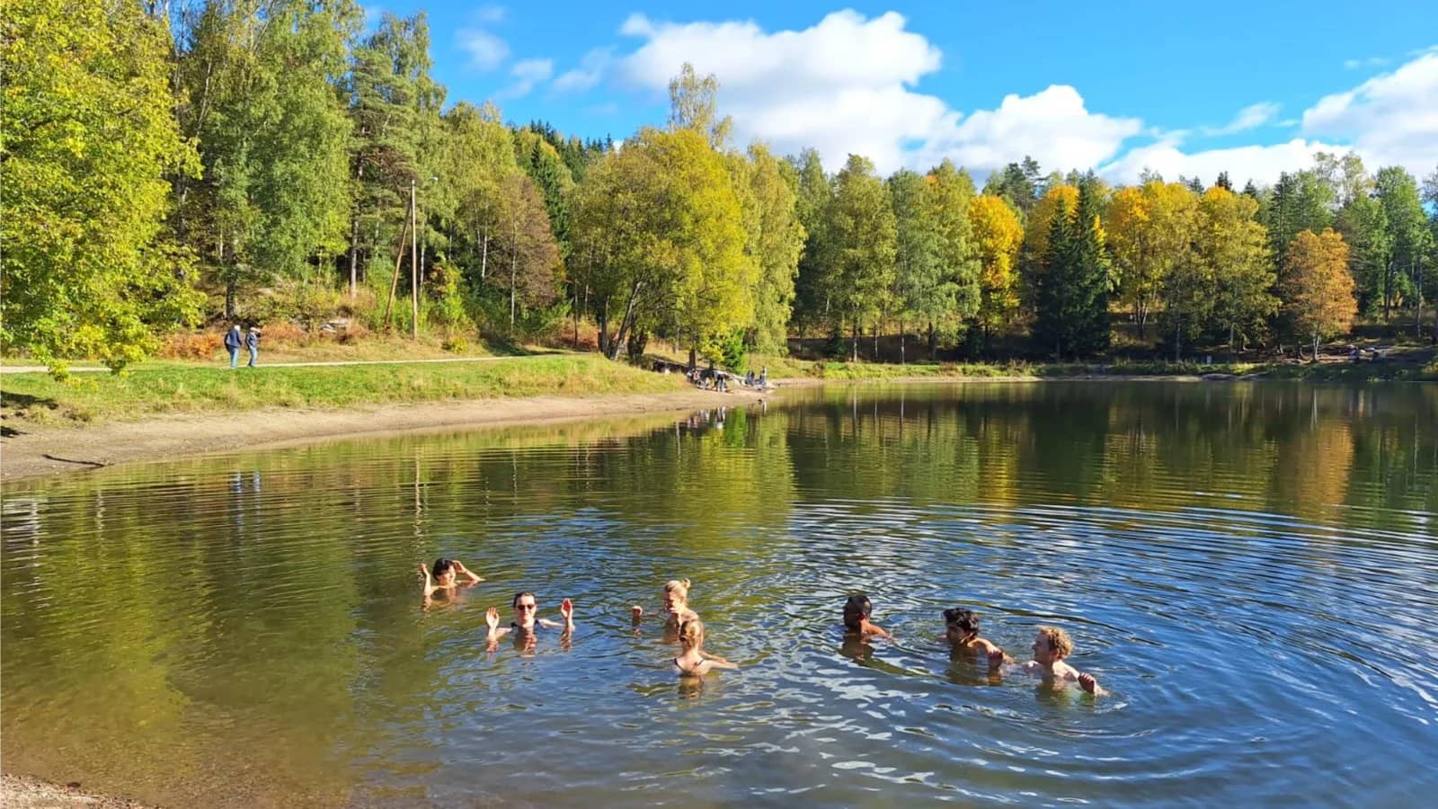 No matter the weather cold water swimming and socializing