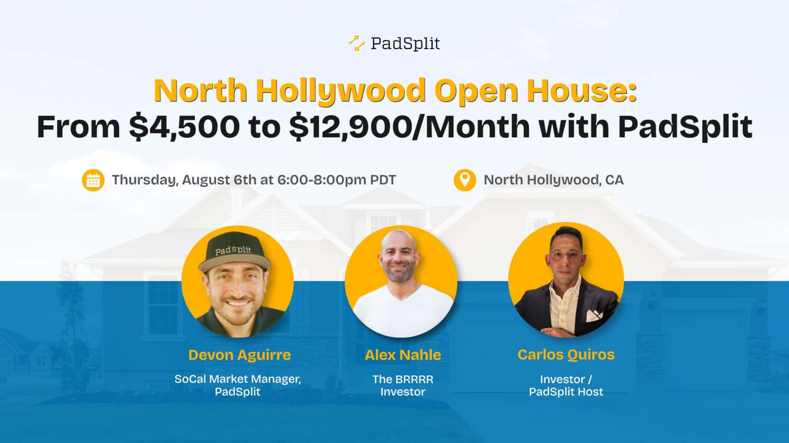 North Hollywood Open House: From $4,500 to $12,900/Month with PadSplit