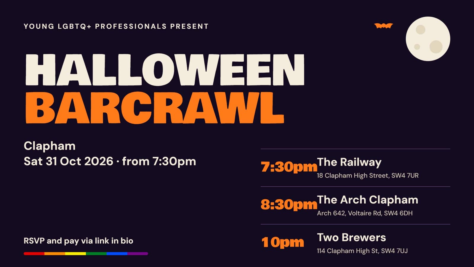 LGBTQ+ Halloween Barcrawl to Two Brewers - Must RSVP (see bio for link & offers)