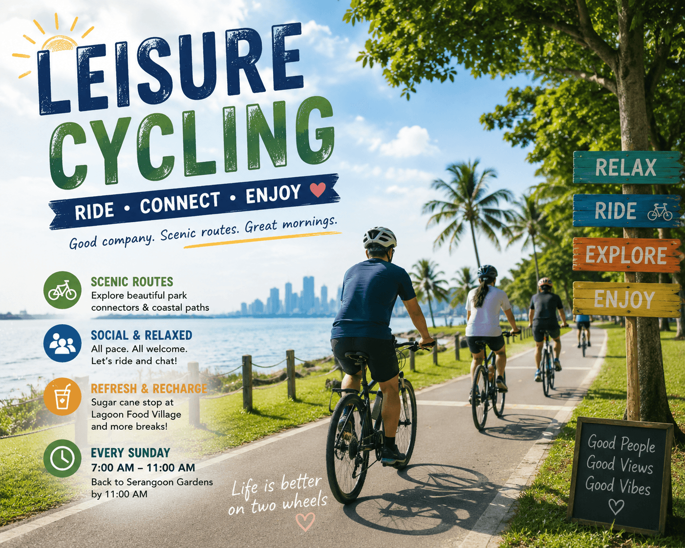 Sunday Cycling — Nex/Woodleigh/Braddell/Bartley to East Coast Park & Back